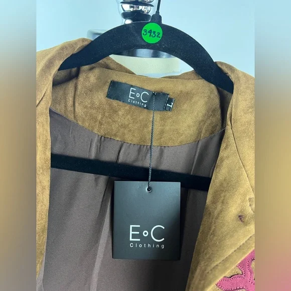 💚 3432. Western Fringe Button Front Jacket - Picture 6 of 8